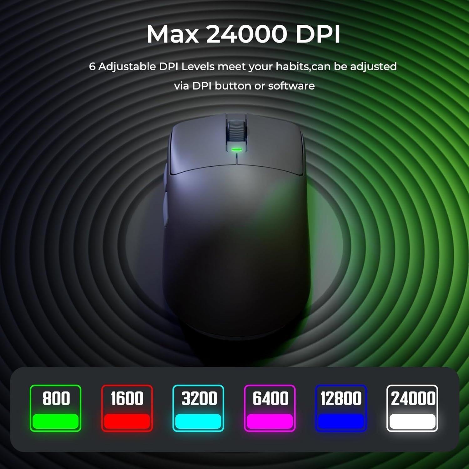 43g Ultra-Light Wireless Gaming Mouse 24000 DPI Tri-Mode 1000Hz