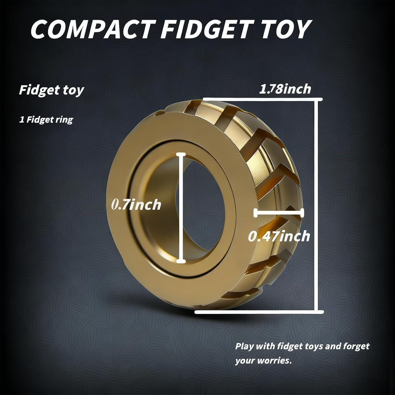 Gold Metal Fidget Ring Magnetic Slider Stress Relief EDC