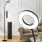 LED Reading Floor Lamp Remote Touch Dimmable Gooseneck Modern Ring Light