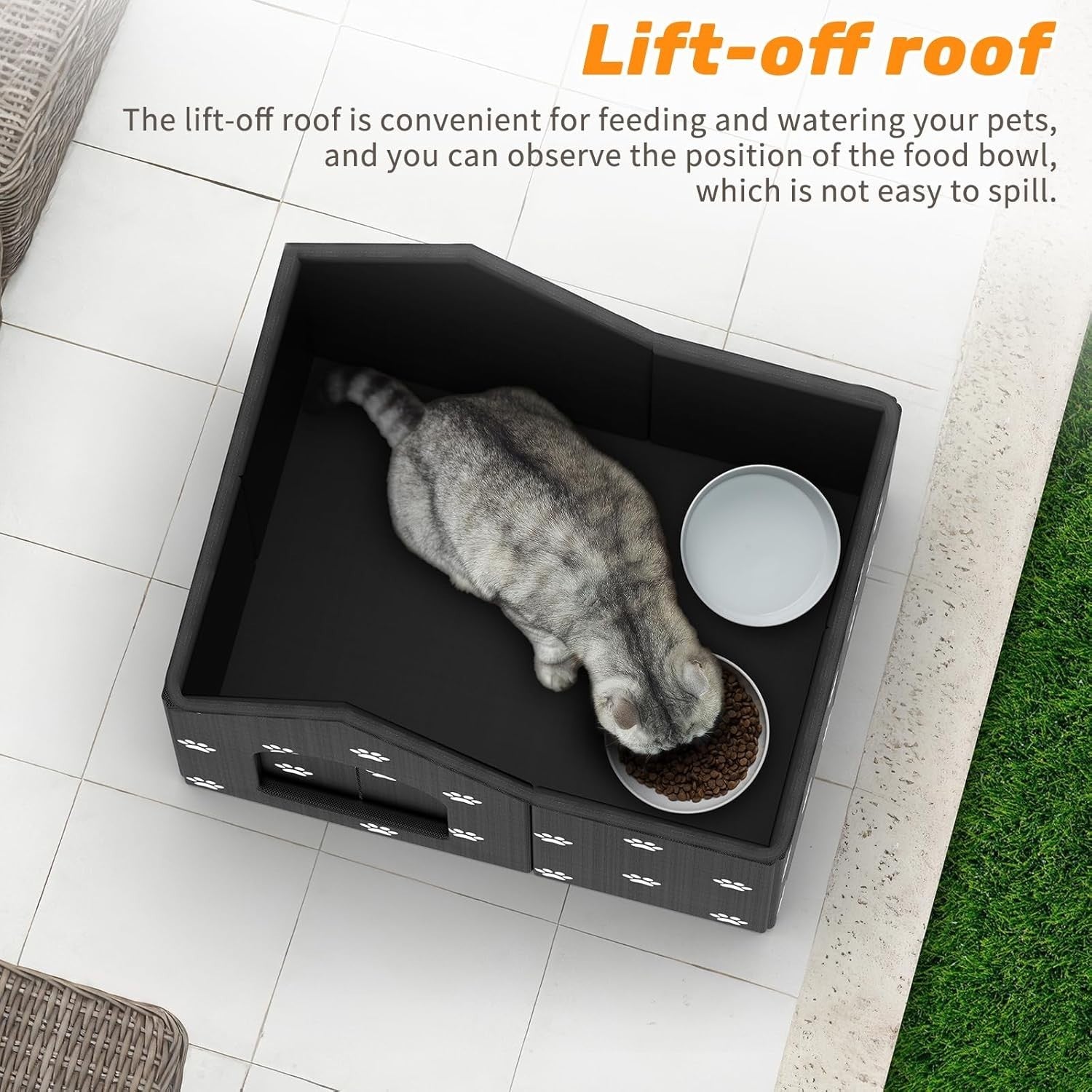 Waterproof Foldable Outdoor Cat House with Soft Mat– Winter Shelter 33x38x43cm