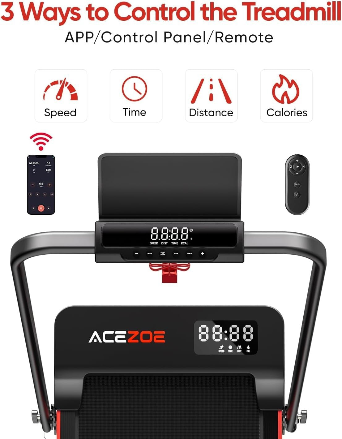 6-in-1 Folding Treadmill for Home | Portable Under Desk, Incline, App & LED Disp