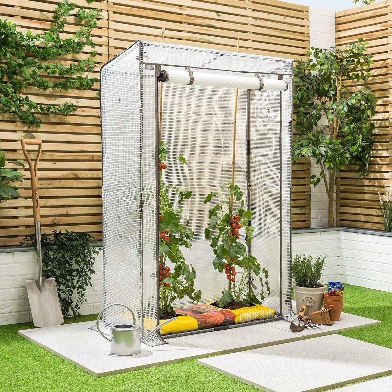 Tomato Greenhouse with Reinforced PE Cover & Steel Frame for Growbags 150cm