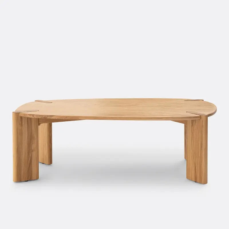 Solid Oak Coffee Table 116cm | Modern Low Lounge Table with Wide Surface