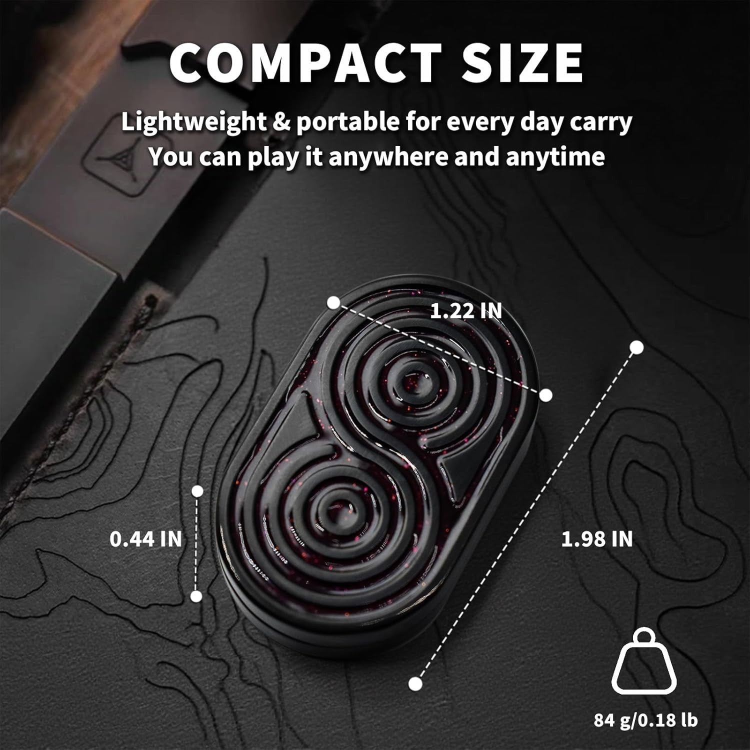 Black Crystal Infinity Fidget Slider Ratchet Clicker Stress EDC