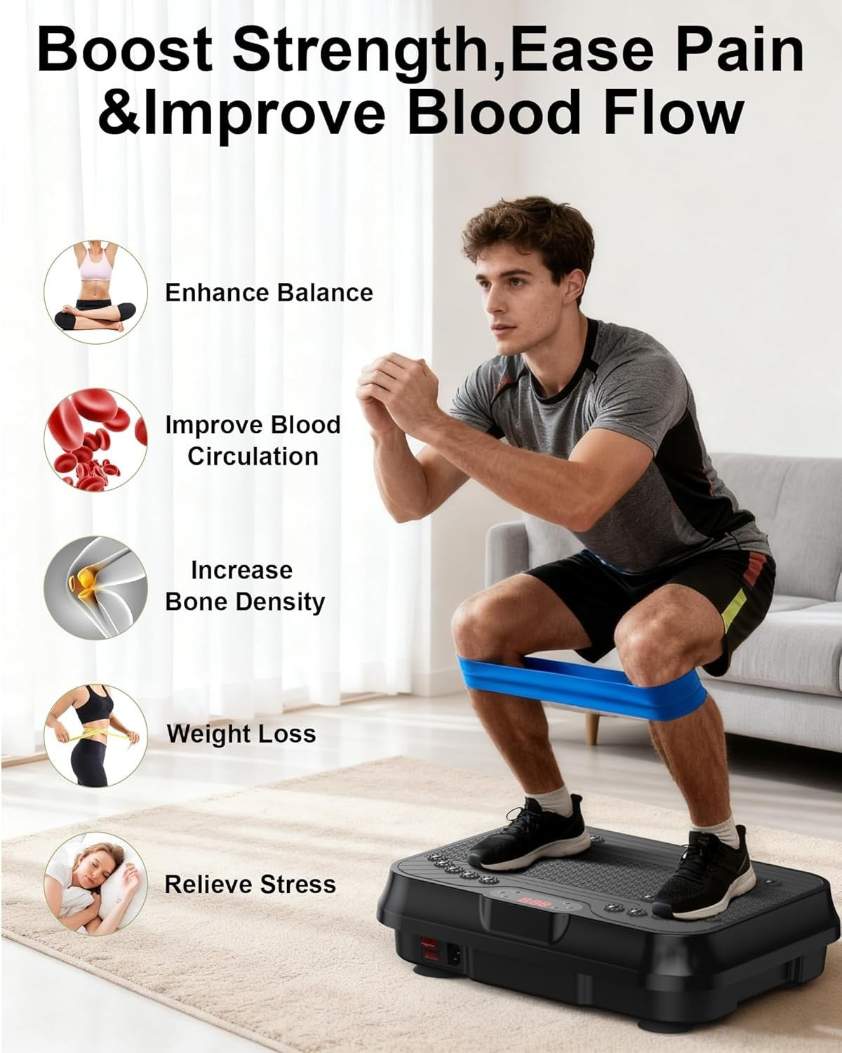 High Frequency Vibration Plate Lymphatic Drainage 400lb Home