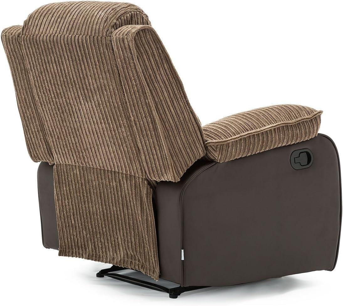 Recliner Armchair Faux Leather Jumbo Cord Lounge Chair for Home Comfort