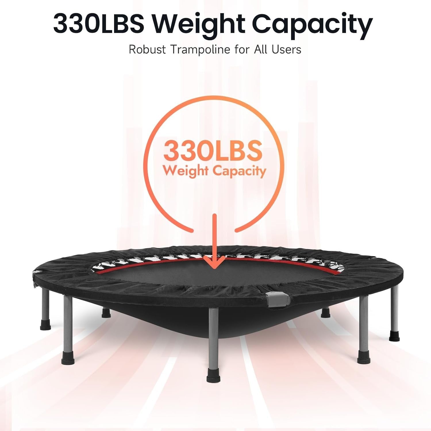 40in Foldable Fitness Rebounder Trampoline Safety Pad Indoor