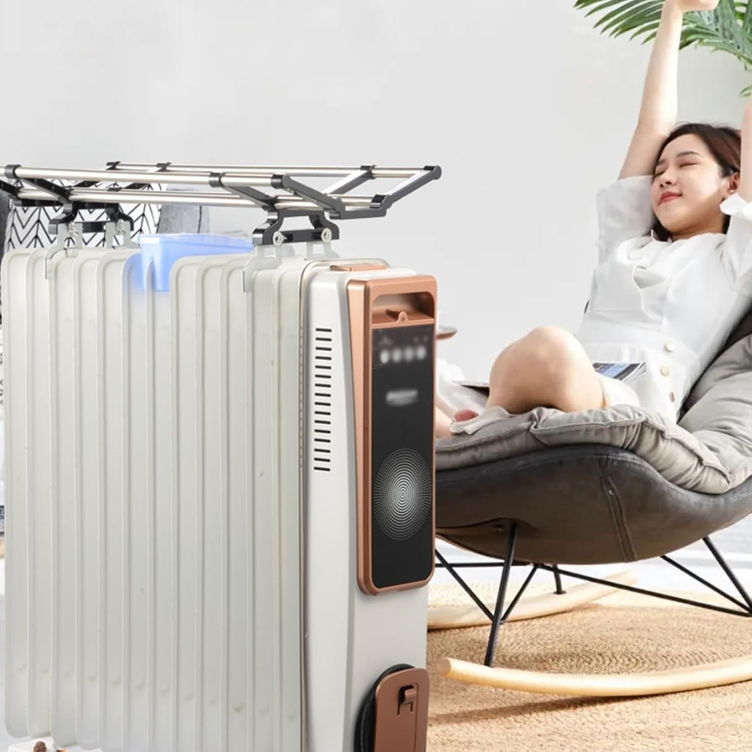 Indoor Stainless Steel Clothes Drying Rack with Humidifier for Radiators