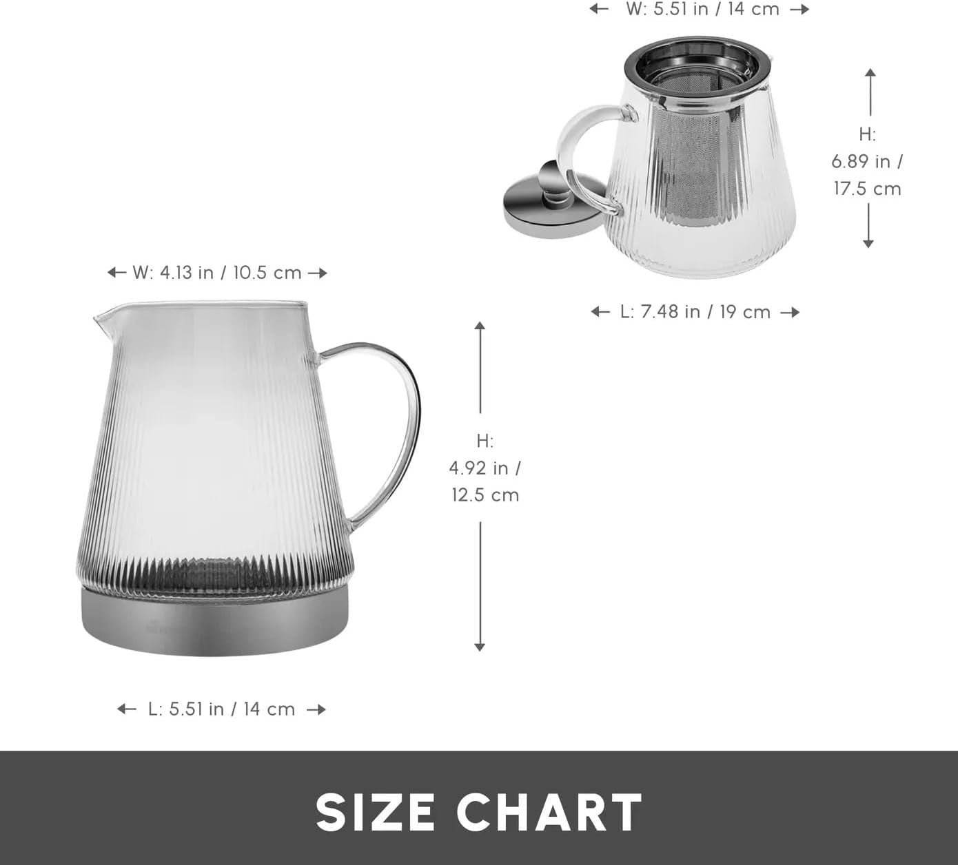 Glass Turkish Tea Maker Set 1.95L Teapot Kettle with Infuser