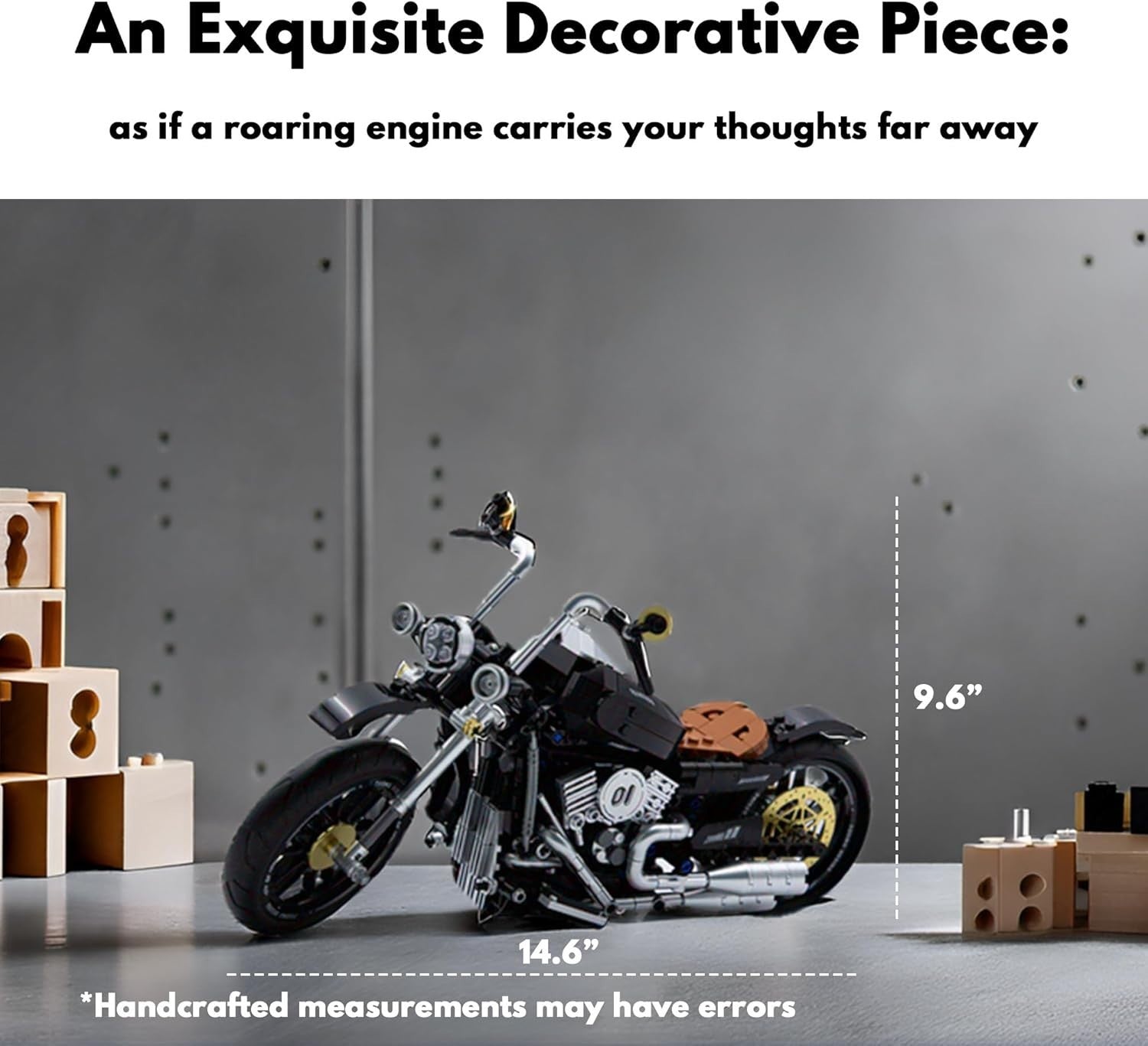 445 PCS Vintage Motorcycle Building Blocks Kit – Detailed DIY Model Set