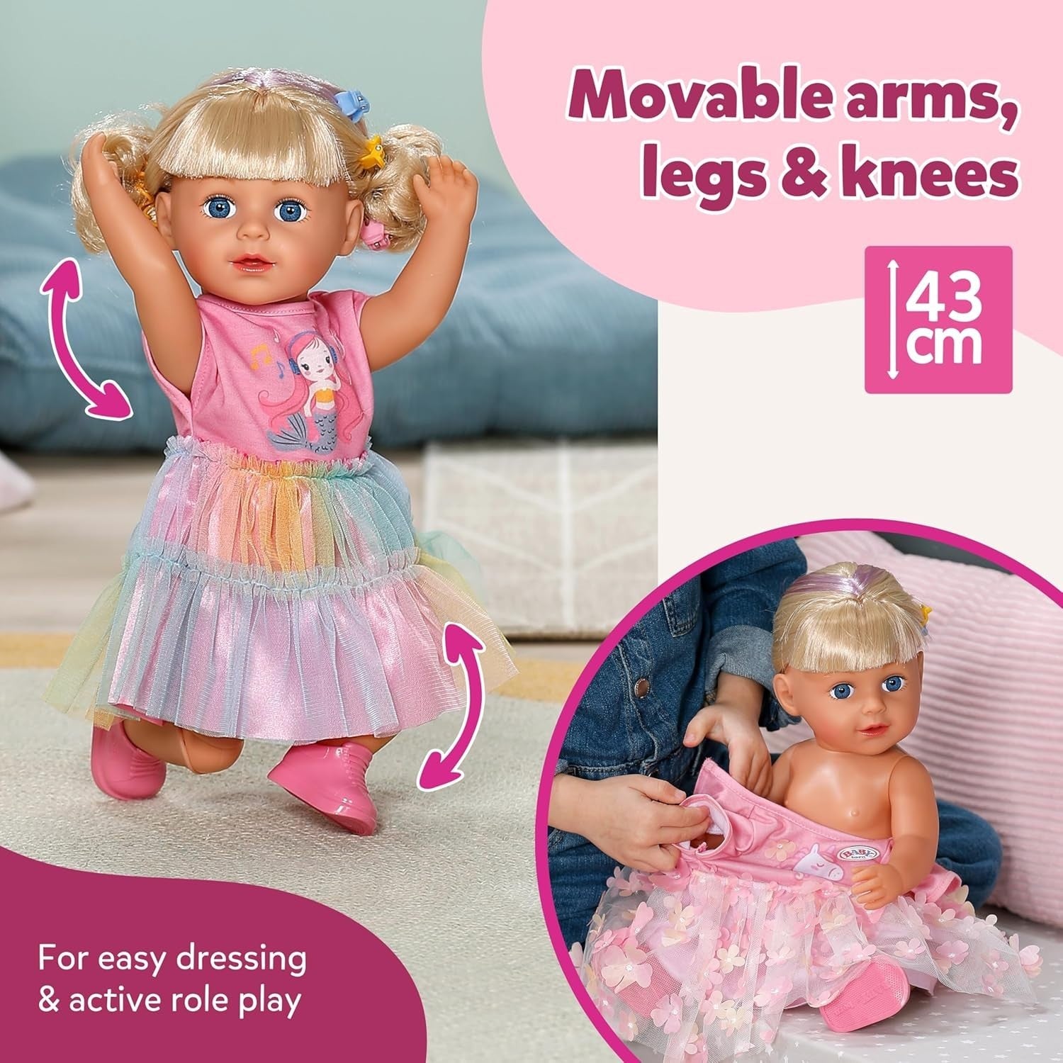 43cm Big Sister Fashion Doll Blonde Hair Styling Accessories Poseable