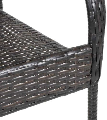 Stackable Rattan Garden Chairs Set of 2 Outdoor Patio Dining Seats