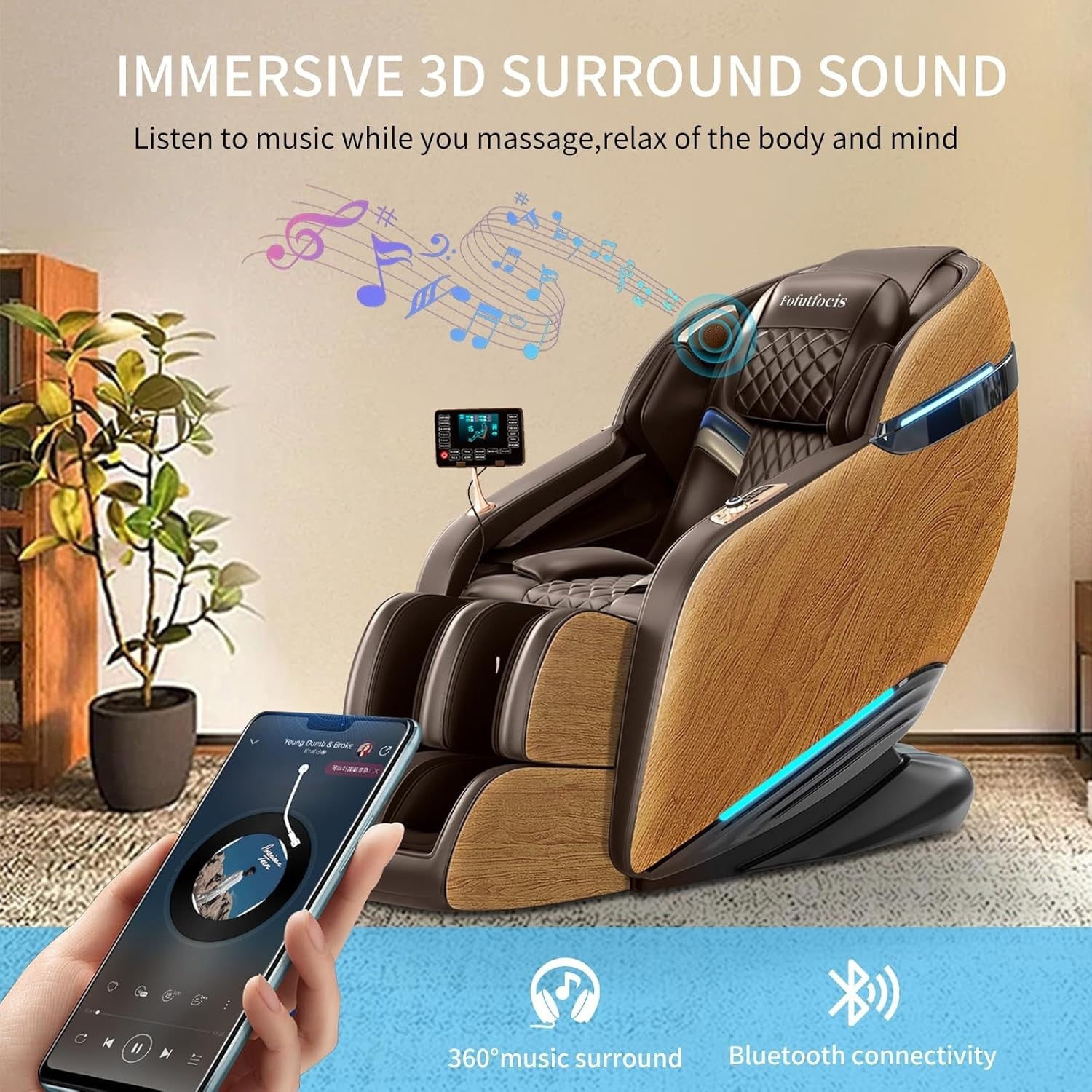 Full Body Zero Gravity Massage Chair with Heat, AI Voice, Calf & Leg Relief
