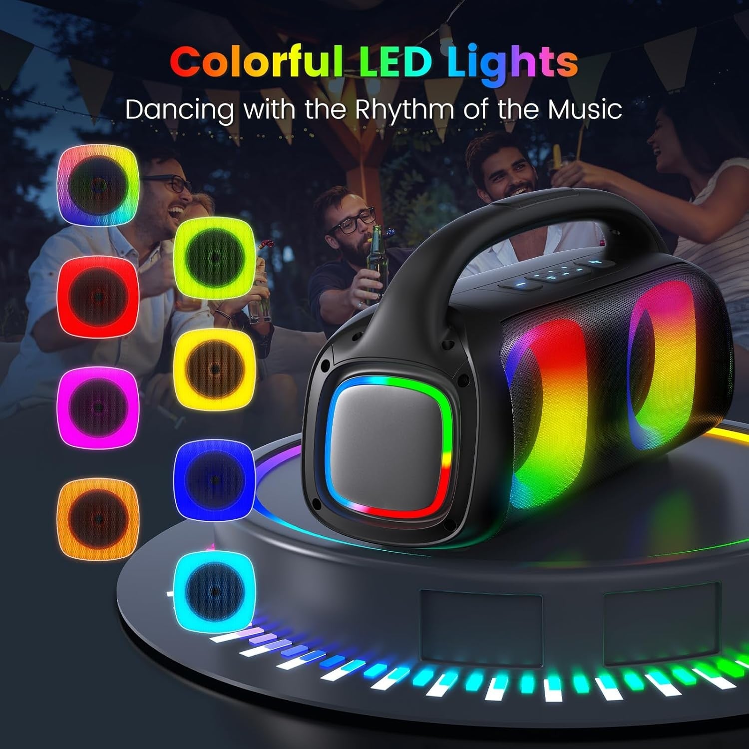 Karaoke Machine with 2 Wireless Mics Bluetooth 5.3 LED