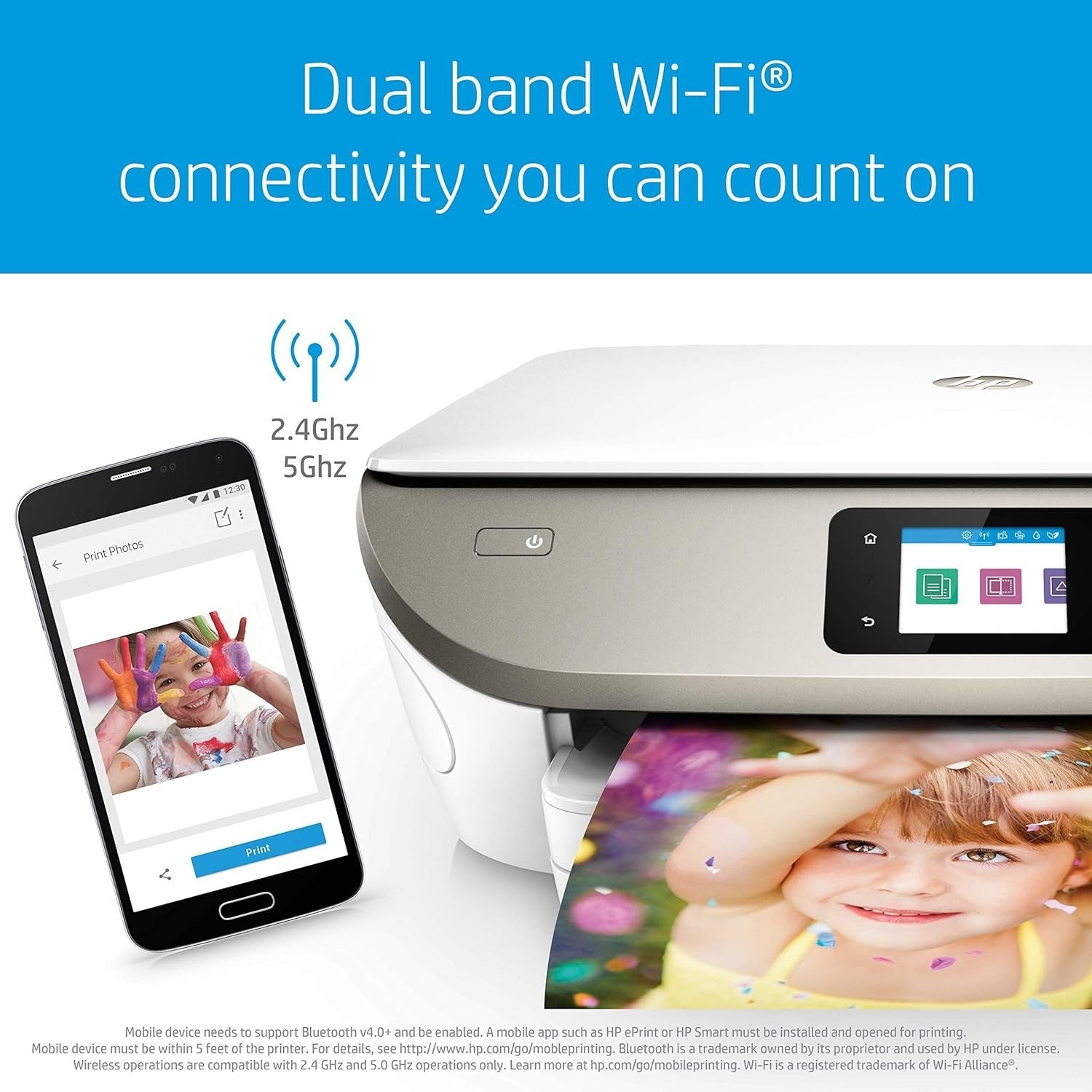 Envy Photo 7134 White All-in-One Wi-Fi Photo Printer Duplex Touchscreen
