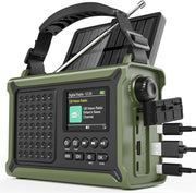 DAB+ Solar Wind Up Emergency Radio 12000mAh Bluetooth Torch