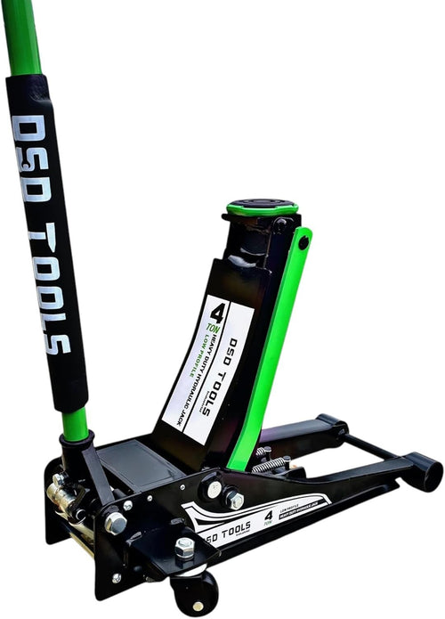 4 Ton Low Profile Trolley Jack Quick Lift Double Spring 75–500mm Heavy Duty Blue
