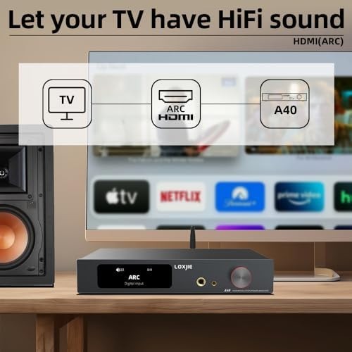 A40 Hi-Res Audio Amplifier Bluetooth Vinyl PHONO EQ Bass Output 1.0
