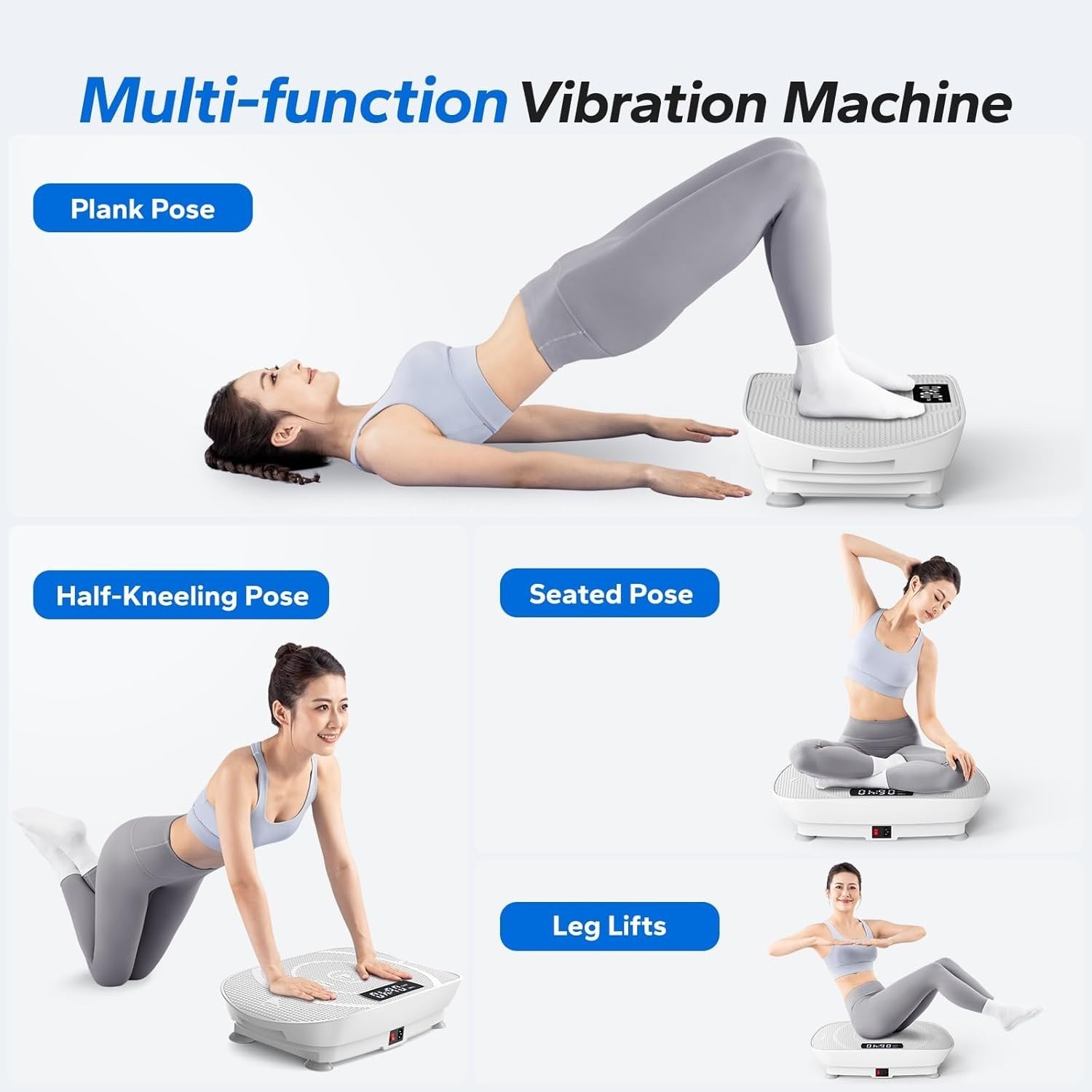 Quiet Vibration Plate Exercise Machine Bluetooth 10 Speed Home Trainer