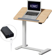 kowo Small Standing Desk, Battery-Powered Electric Height Adjustable Laptop Tabl