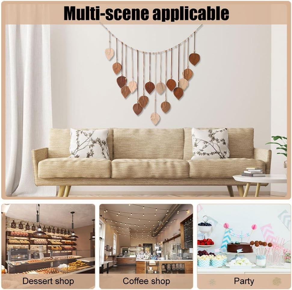 Large Boho Macrame Wall Hanging Leaf Tassel Wooden Bead