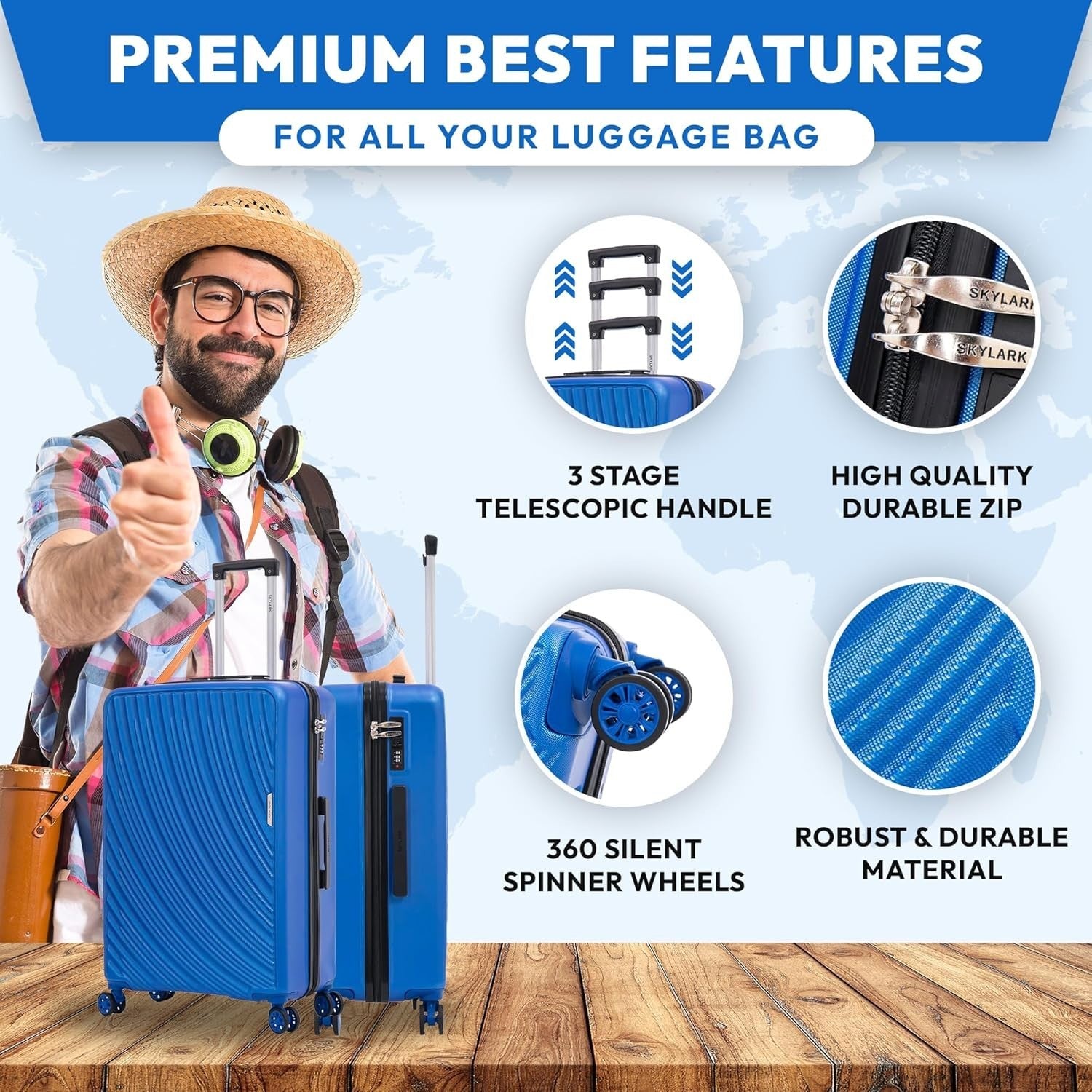 Lightweight ABS Medium Travel Suitcase 24 Inch 4 Wheel Spinner Hard Shell
