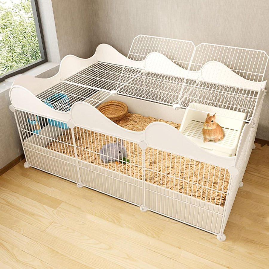 Large Indoor Rabbit Hutch Metal Wire Cage Secure Small  Enclosure