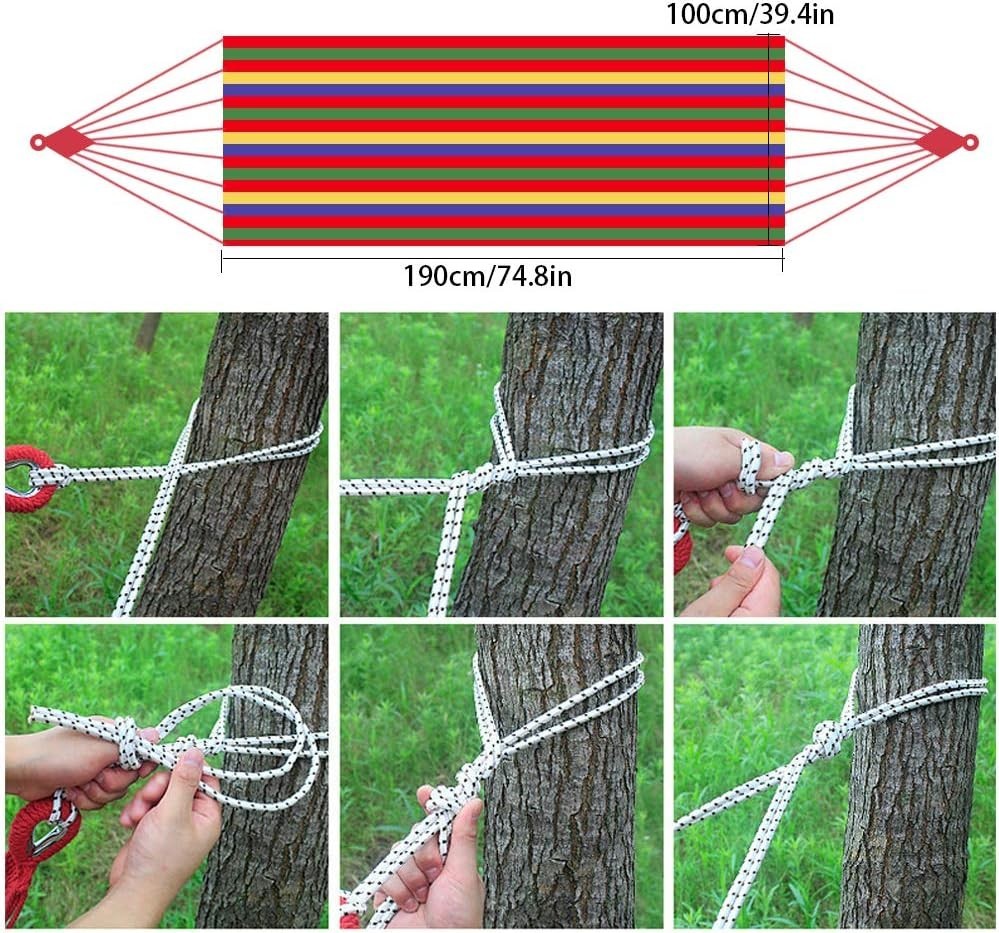 Portable Cotton Camping Hammock 190x100 cm - Durable, Comfortable & Lightweight