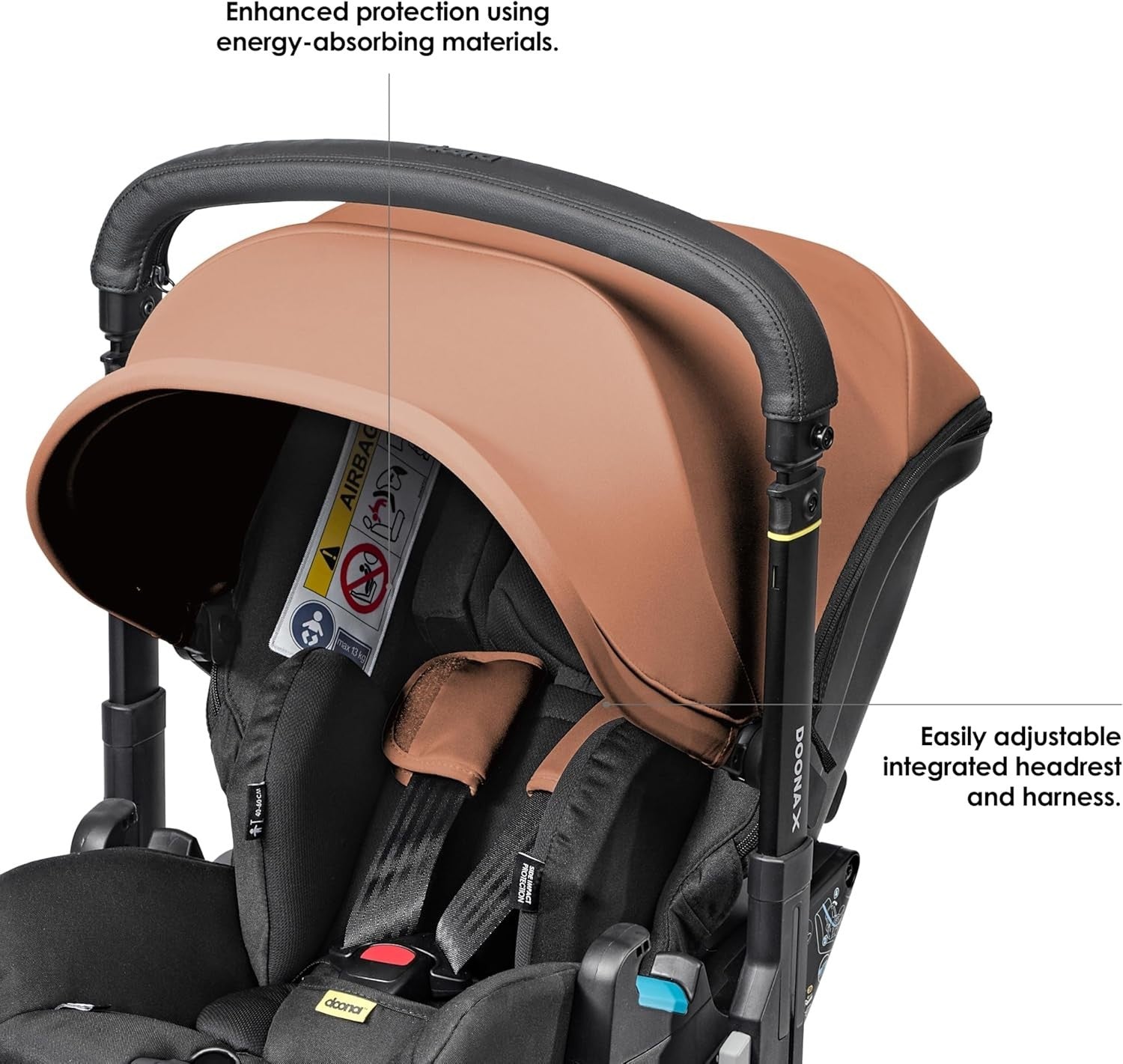 Convertible Baby Car Seat Stroller 0+ 3 Recline Travel System Terracotta