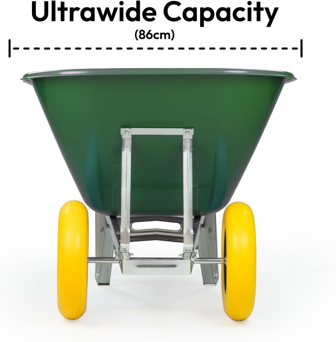 200L 2-Wheel Garden Wheelbarrow Green XL Heavy Duty Barrow with 150kg Load