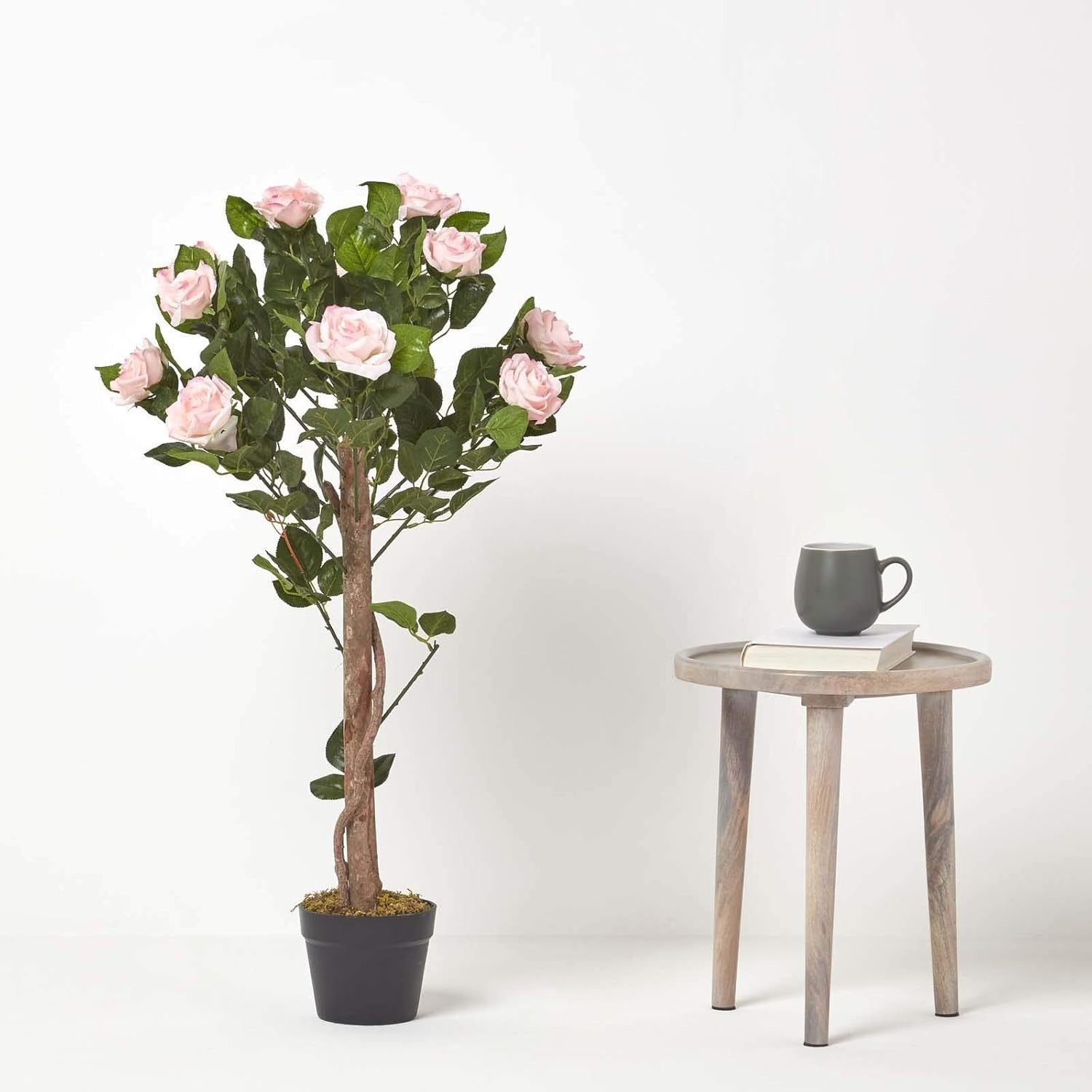 3ft Pink Artificial Rose Tree Indoor Wedding Plant Lifelike Flowers Home Decor