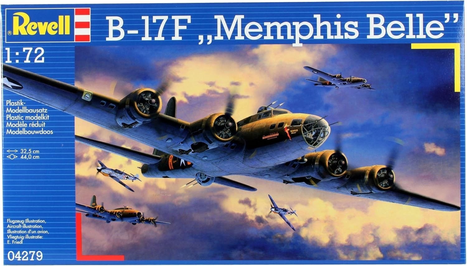 1:72 B-17F Bomber Model Kit Military Plane | 235 Parts | 32.5cm Build