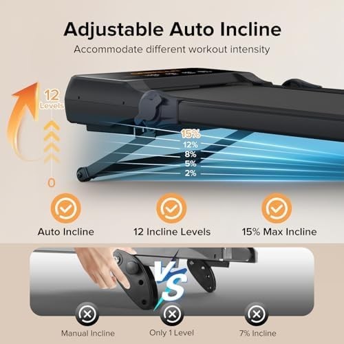 3-in-1 Foldable Walking Treadmill w/ Auto Incline & LED Display