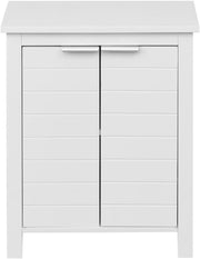 Freestanding Bathroom Storage Cabinet White 2 Door Moisture Resistant Unit