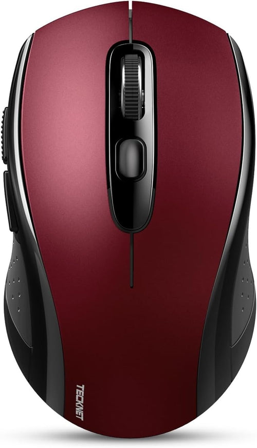 Silent Click Bluetooth Mouse 4000DPI Ergonomic Multi Device Wireless Red