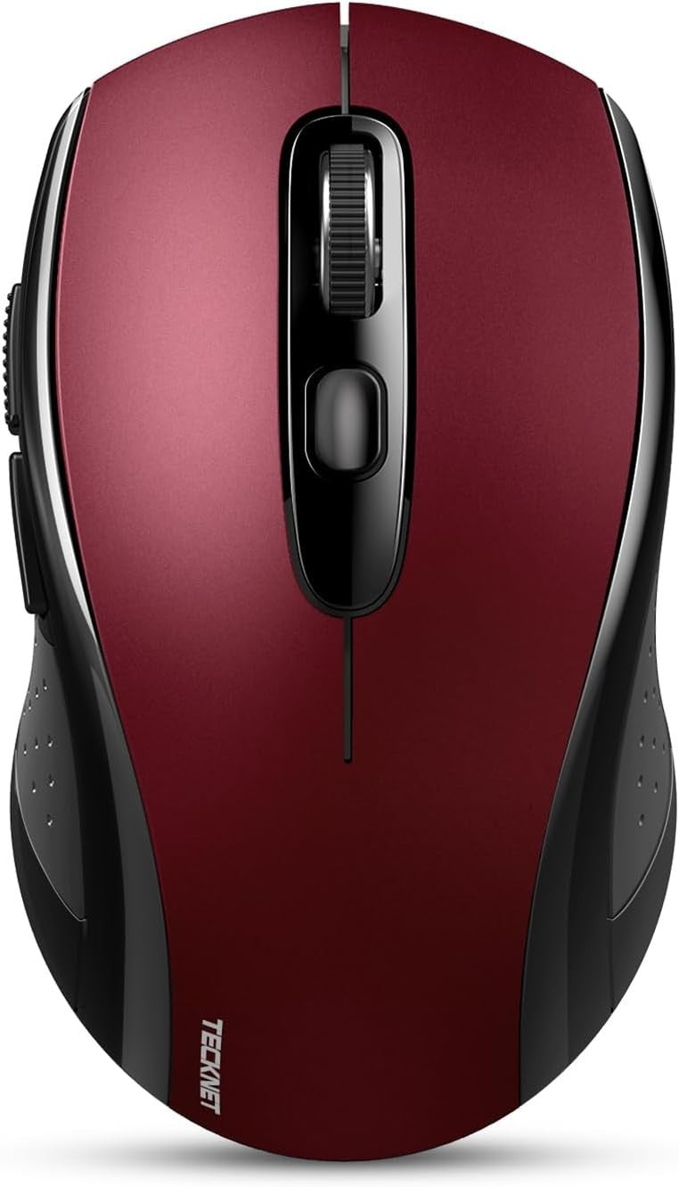 Silent Click Bluetooth Mouse 4000DPI Ergonomic Multi Device Wireless Red