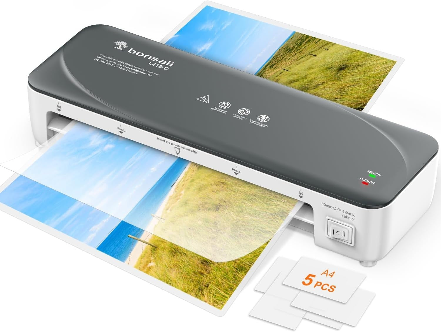 A4 Laminator Machine Dual Heat Never Jam Fast Lamination 230mm
