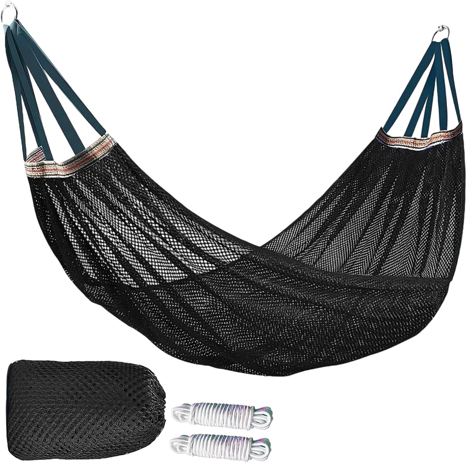 Outdoor Camping Hammock Nylon Mesh Rope Swing Portable 100kg Load