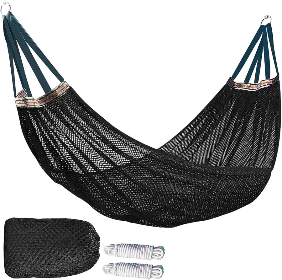 Outdoor Camping Hammock Nylon Mesh Rope Swing Portable 100kg Load