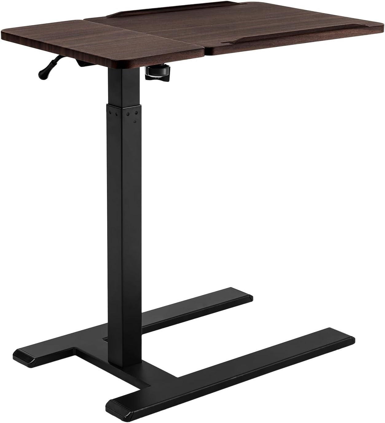 Overbed Table Height Adjustable Tilt Laptop Desk with Wheels for Bed Sofa