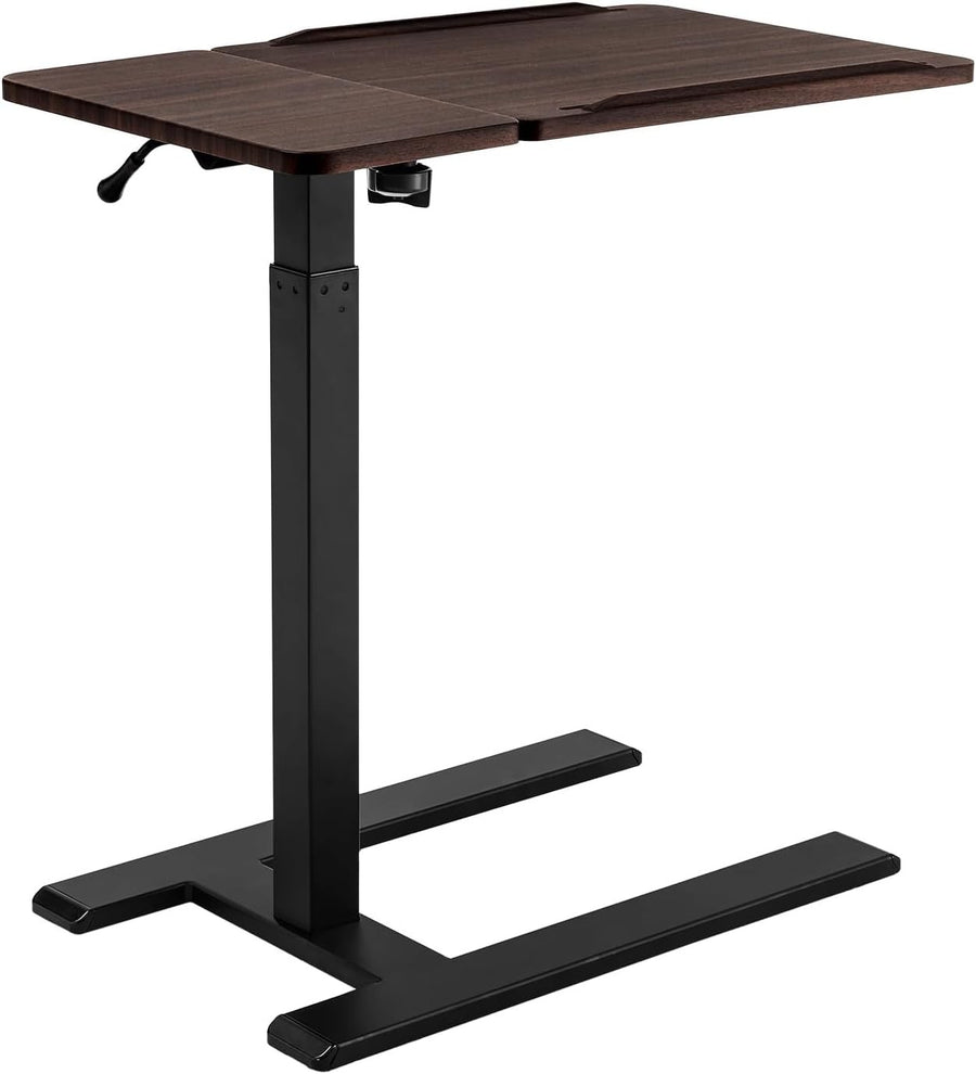Overbed Table Height Adjustable Tilt Laptop Desk with Wheels for Bed Sofa