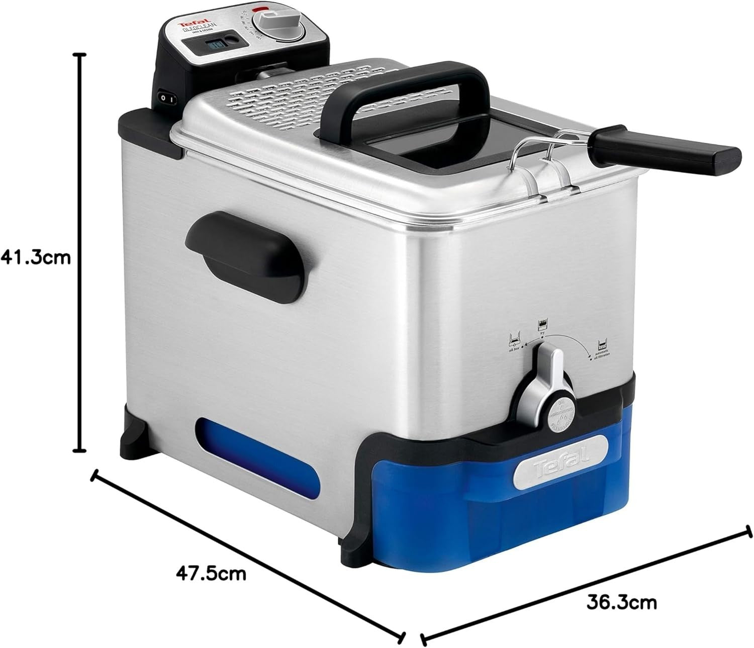 3.5L Deep Fryer 2300W Oil Filtration Storage Box Easy Clean 6 Portions