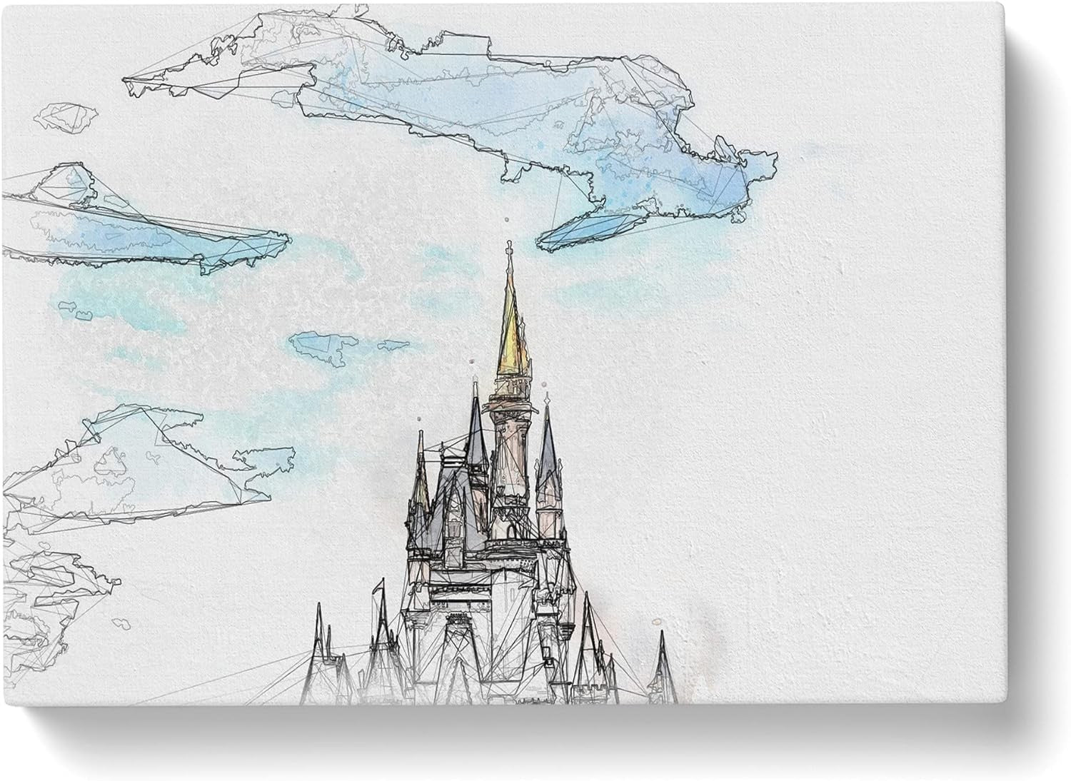 Abstract Castle Canvas Wall Art 60x40cm Framed Ready to Hang