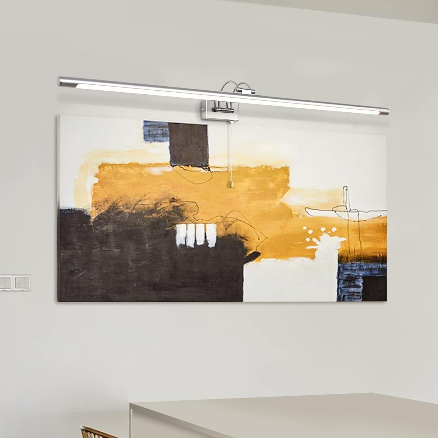 Adjustable LED Bathroom Vanity Wall Light 16W 90cm Nickel Sconce