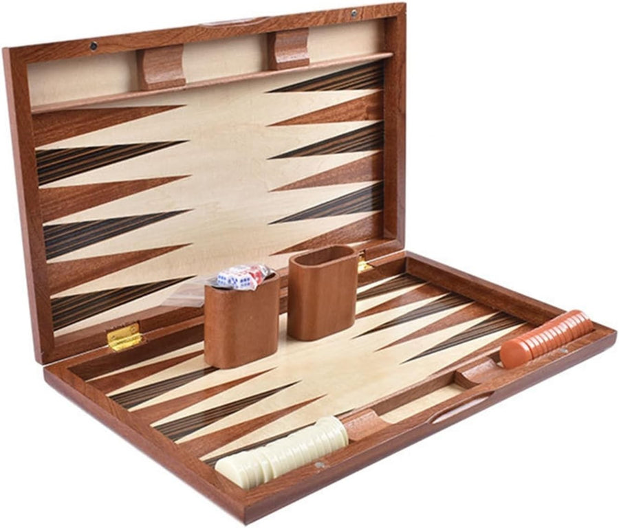 Handmade Backgammon Set, Large Wooden Board Game For Family & Travel(19 inch)