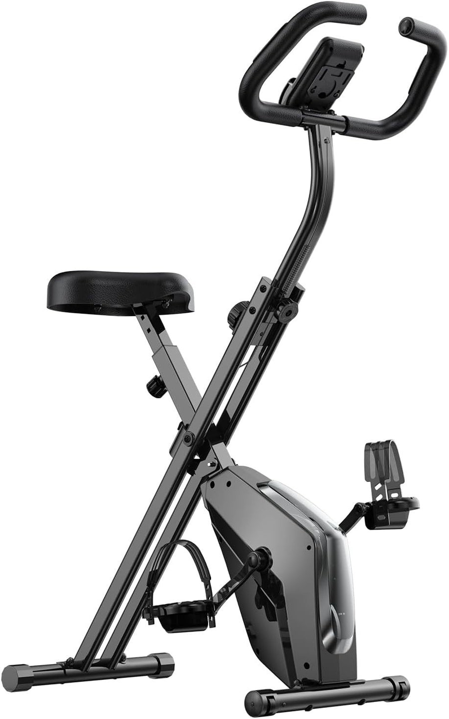 Foldable Magnetic Exercise Bike w/ LCD, 16 Levels, Heart Rate & Resistance Bands
