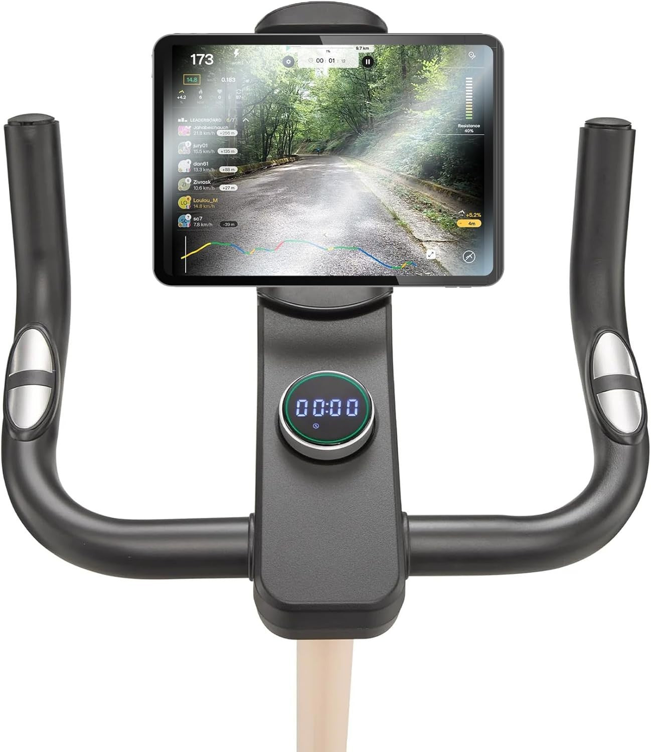 Upright Exercise Bike 16-Level Magnetic Resistance LED Bluetooth Home Gym