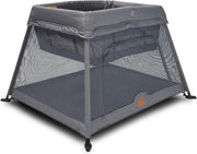 Travel Cot Playpen Lightweight Foldable Baby Bed with Mattress & Storage Grey