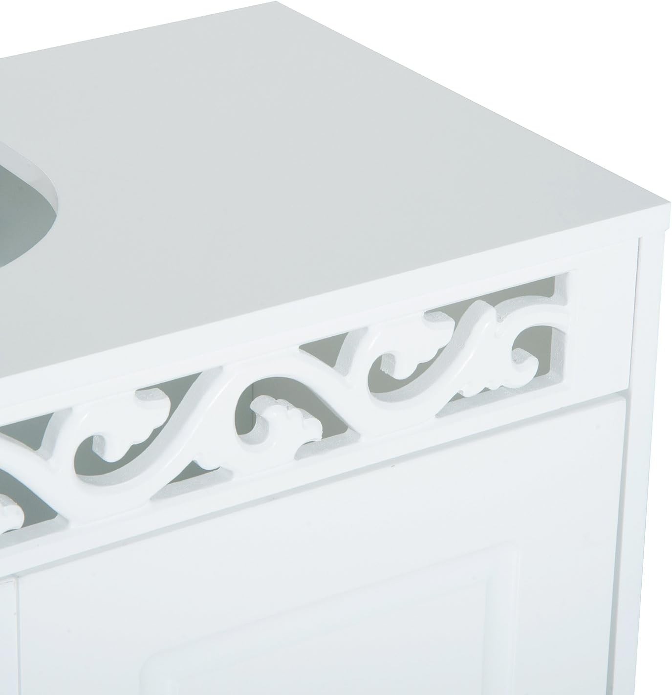 White Under Sink Bathroom Cabinet 2 Door Storage Cupboard Vanity Unit