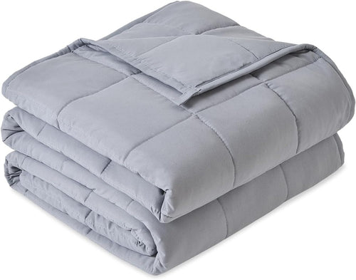 7kg Weighted Blanket Grey Breathable Microfiber Glass Beads 48x71 in